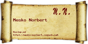 Mesko Norbert névjegykártya
